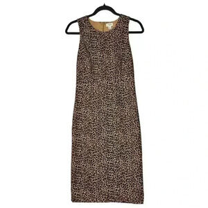 J Crew Leopard Print Sheath Dress Womens Size O